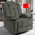 Swivel Rocker Recliner Chair for Adults – Manual Glider Sofa with Massage, Heat & Vibration, 360° Rocking for Living Room or Nursery,Dark Gray