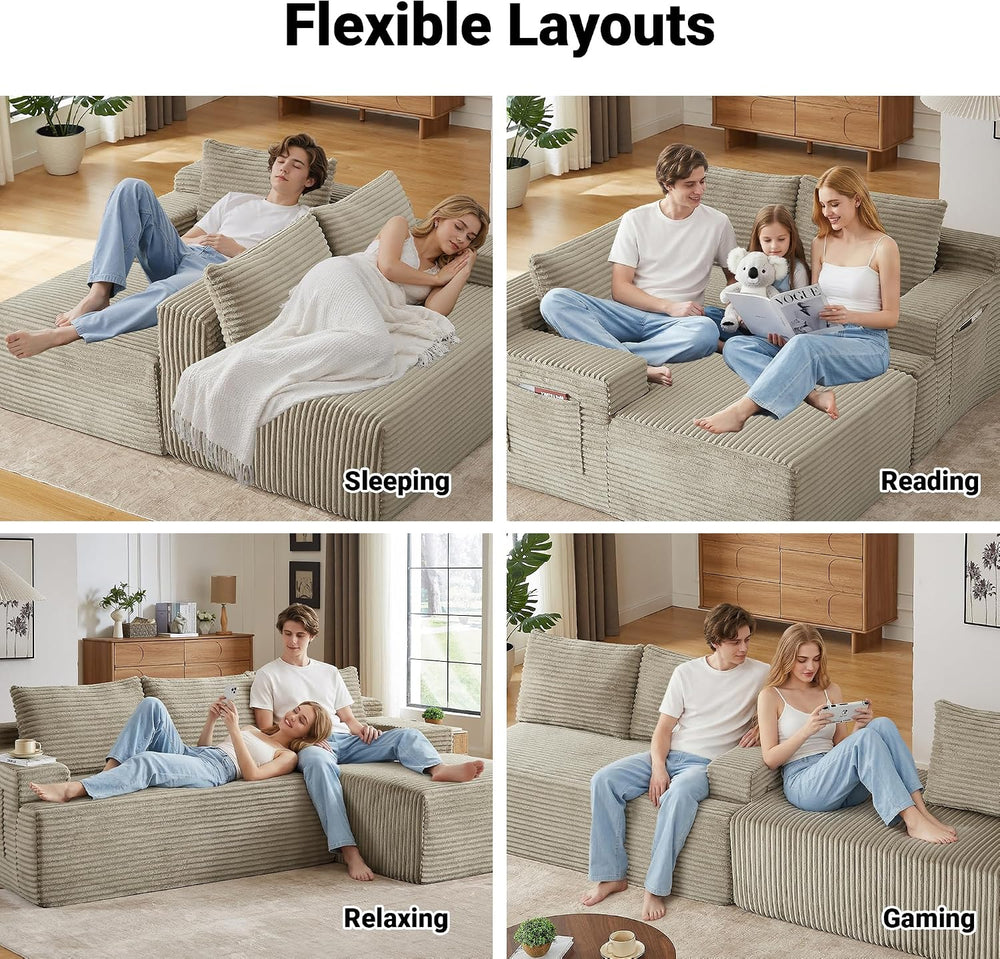 Cloud Sectional Couch, 97 Inch Modern Modular Sectional Sofa with Deep Seat, ...