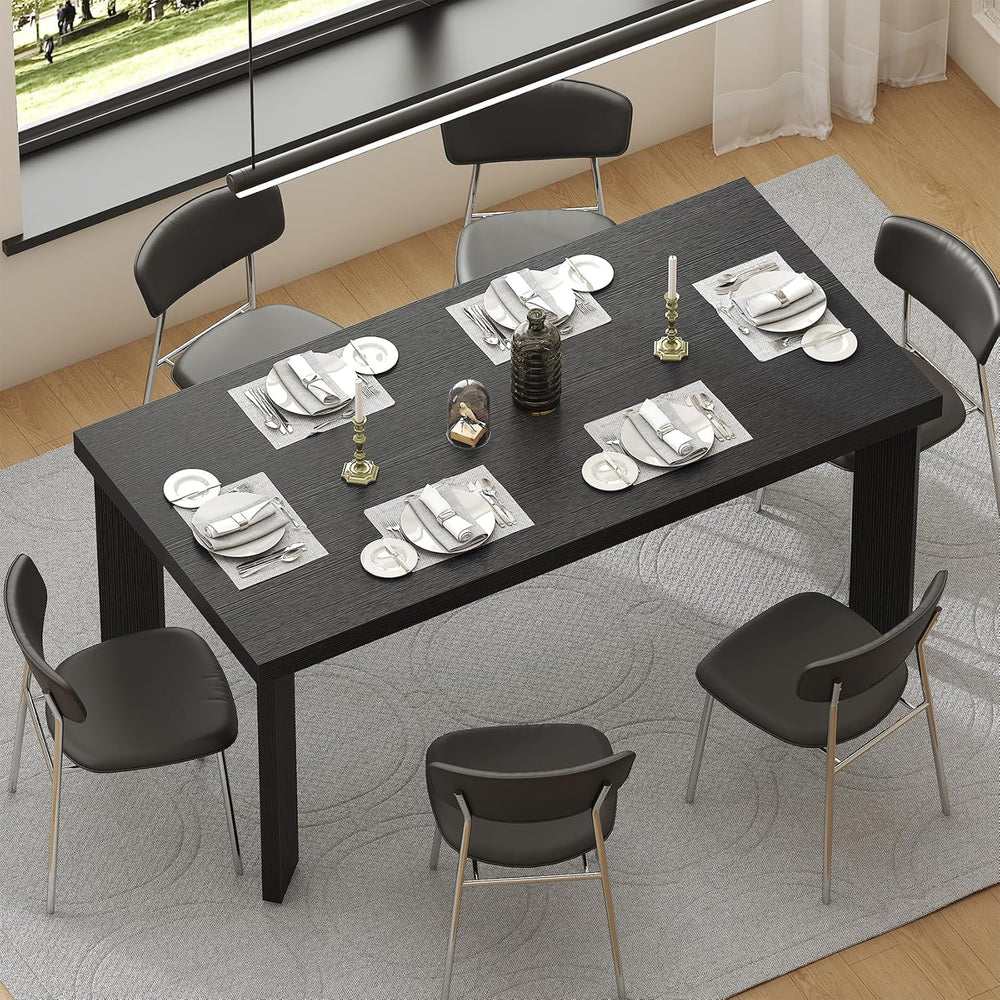 Bigbiglife 63 Inch Dining Table for 6, Indoor Outdoor Dining Table with Wood ...