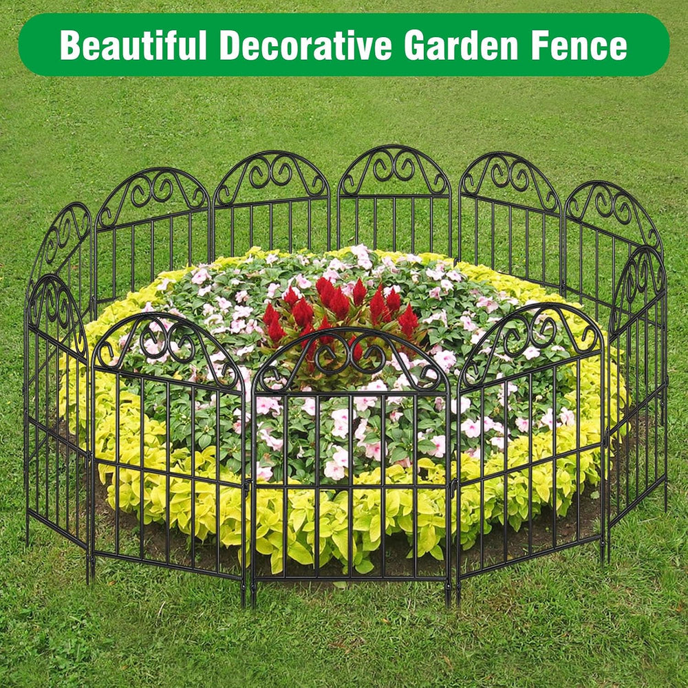 ADAVIN 24in Collapsible Garden Fence Border, 20 Panels Animal Barrier