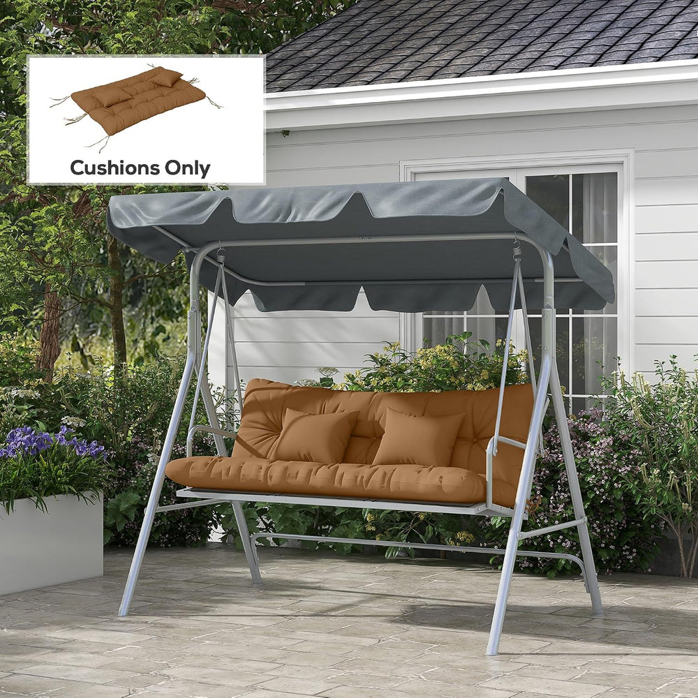 Outsunny 59" Tufted Bench Cushions & Throw Pillows 4 Piece Tan