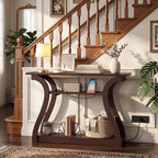 ZenStyle Wood Console Table with with Charging Station, 3 Tier Modern Accent Sofa Table for Entryway, Living Room, Hallway, 53 in Wide, Easy Assembly