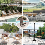 Oasishine Outdoor Rocking Chair 3 Pieces High-Backed Rocking Chair Patio Rocking Chairs Outdoor Table, Khaki