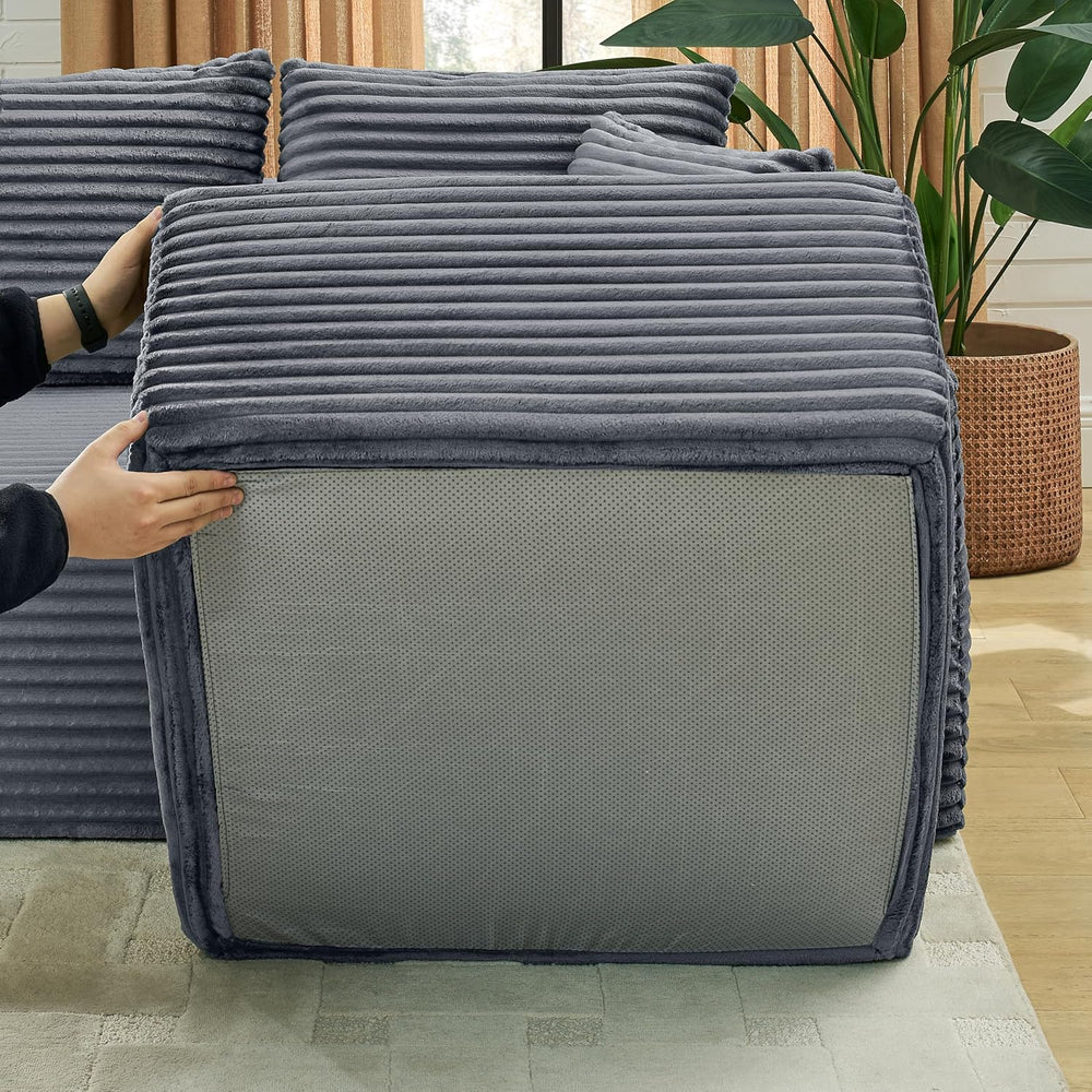 ERYE 127" U-Shaped Cloud Sectional Couch Oversized Modular Compressed Se...