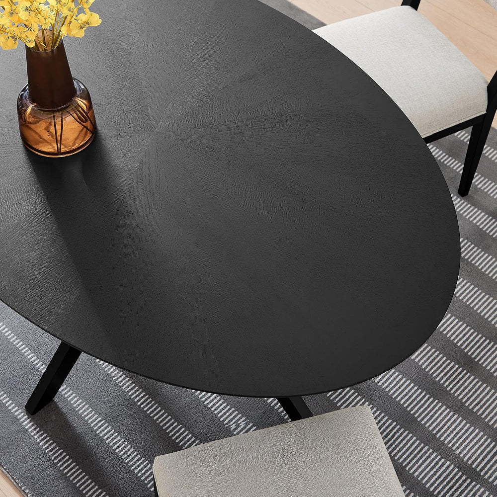 Modway Crossroads 63" Oval Wood Dining Table, Wood Veneer, Seats 6, Easy...