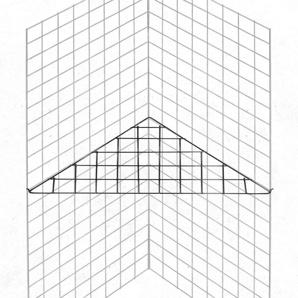 SSWBasics Triangle Black Wire Grid Shelf -- Set of 2