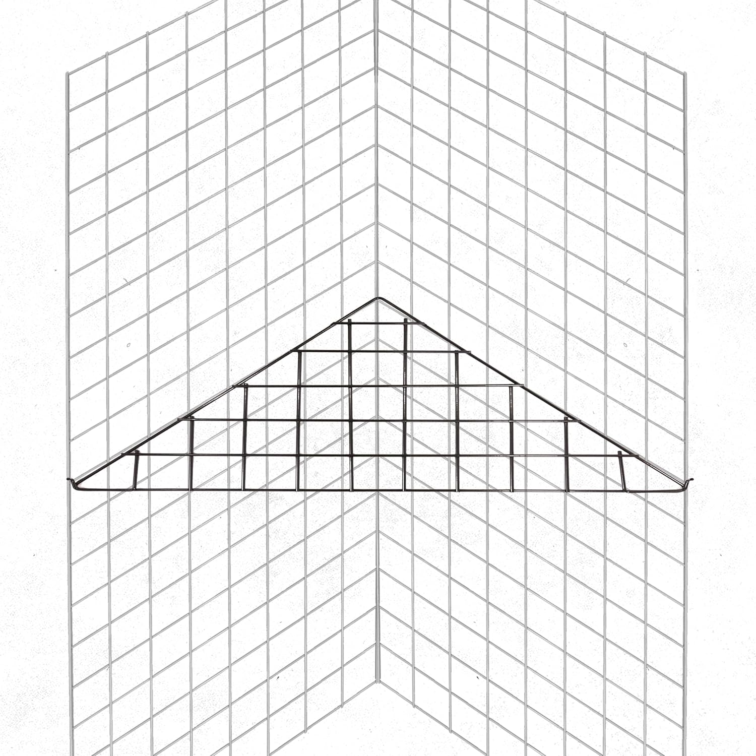 SSWBasics Triangle Black Wire Grid Shelf -- Set of 2