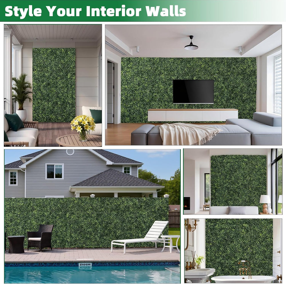 Artificial Boxwood Roll Panels with 4 Layers of Leaves, 40x120 in (33.33 sqft...