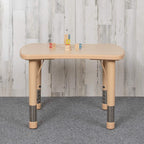 Flash Furniture Wren 21.875"W x 26.625"L Rectangular Natural Plastic Height Adjustable Activity Table