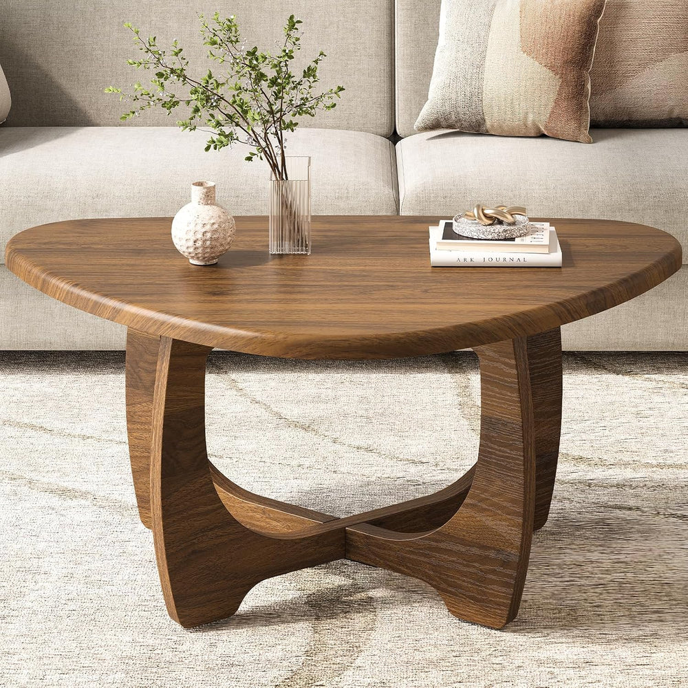 Coffee Table for Living Room, Mid Century Modern Round Coffee Table