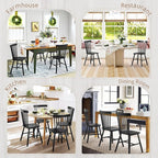 LUE BONA Windsor Dining Chair, Dining Chairs Set of 8, Spindle Back Wood Dining Chair, Kitchen Chairs Wooden, Farmhouse Dining Chairs for Kitchen and Dining Room, Black