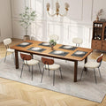 LSSPAID Dining Chairs Set of 6, Linen Fabric Upholstered Dining Room Chairs with Walnut Bentwood Back, Mid-Century Modern Kitchen Chairs with Adjustable Feet Pads, Beige