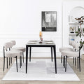 DYHOME Light Grey Boucle Dining Chairs Set of 4, Upholstered Kitchen Dining Room Chairs with Metal Legs, Round Modern Dining Room Chairs