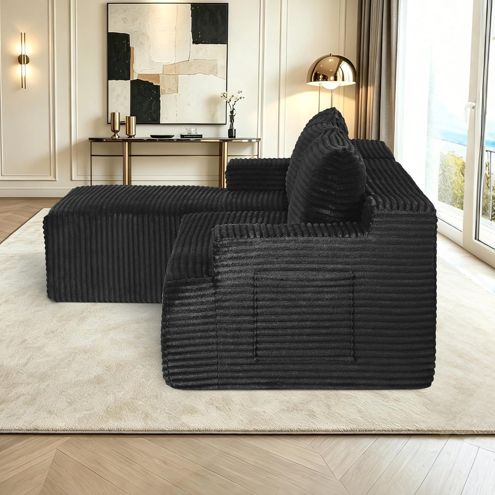 Eafurn 96" L Shaped Cloud Sectional Couch with Chaise, Deep Seat Modular...