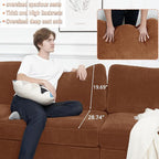 EASE MOOSE Oversized Sectional Modular Sofa,Chenille Large L Shape Sectional Couch Wide Deep Brown Modular Cloud Sofa Couch