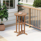 Costaelm Outdoor Bar Table, 37" Counter Height Round Patio Cocktail Bar Table, Patio Bar Table Bistro Dining Table Pub Table for Front Porch Deck, Backyard, Garden, Teak