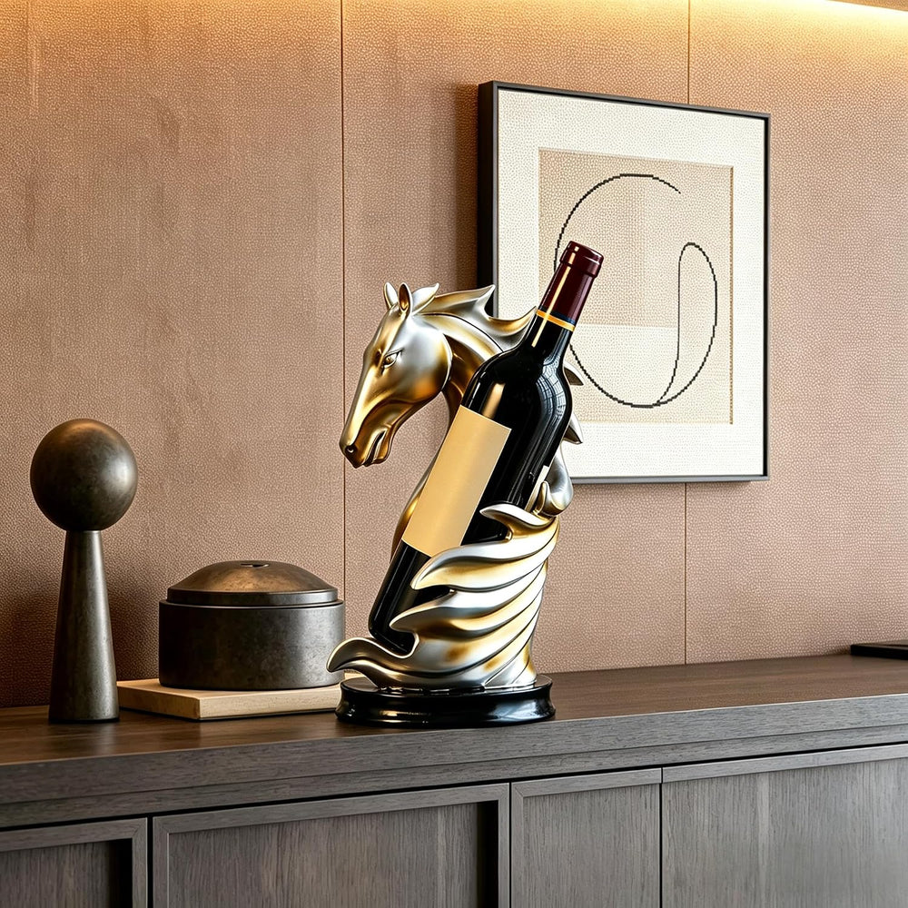 XINXUAN Wine Holder Countertop, Horse Head Wine Racks Decor for Bar Decoratio...