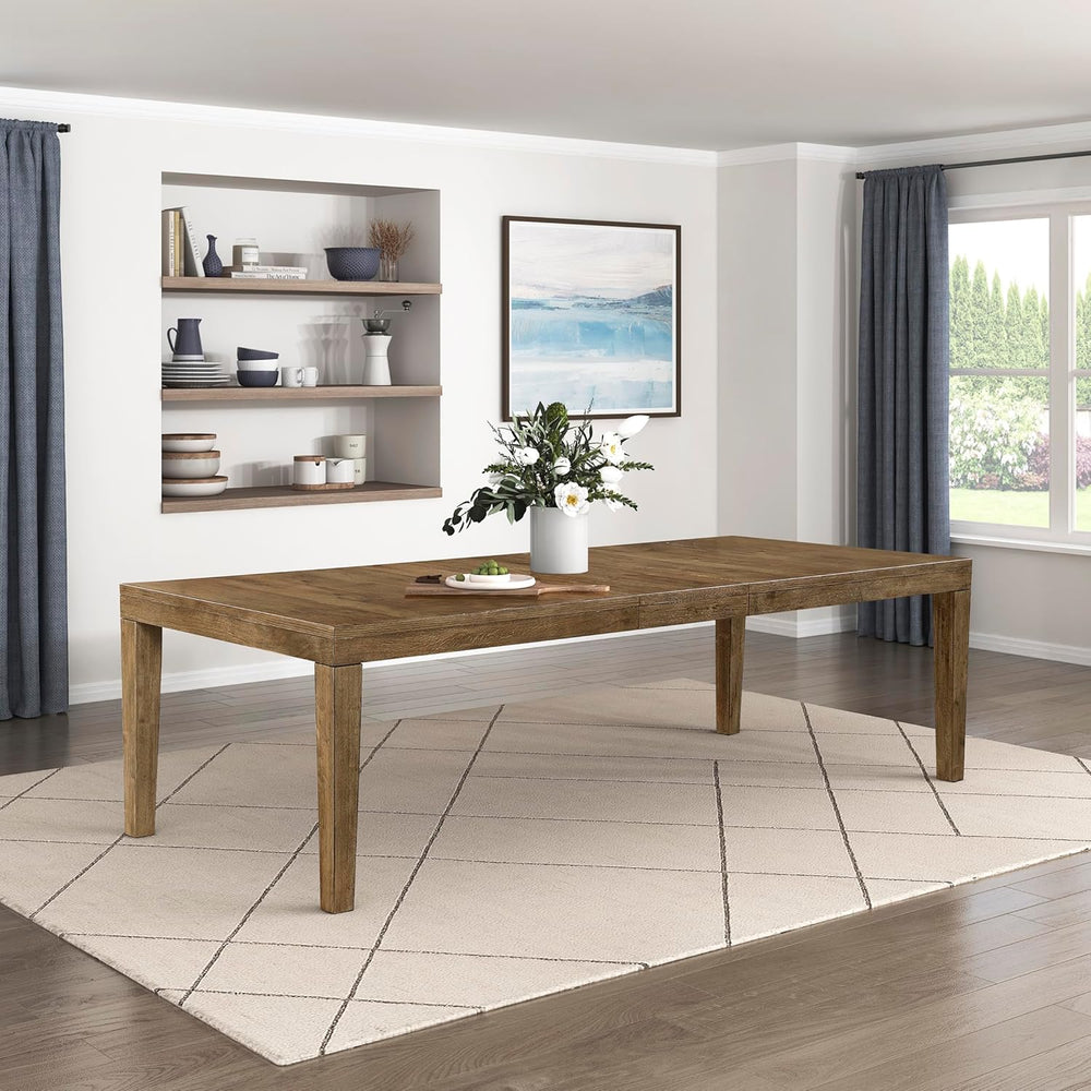 Lexicon 84-102 Inch Extendable Dining Table for 4-8 People, Large Rectangle W...