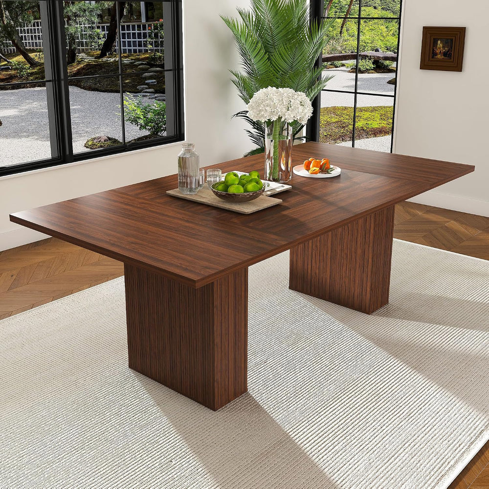 kevinplus78.74'' Rectangular Wood Dining Table with Hidden Storage Sp...