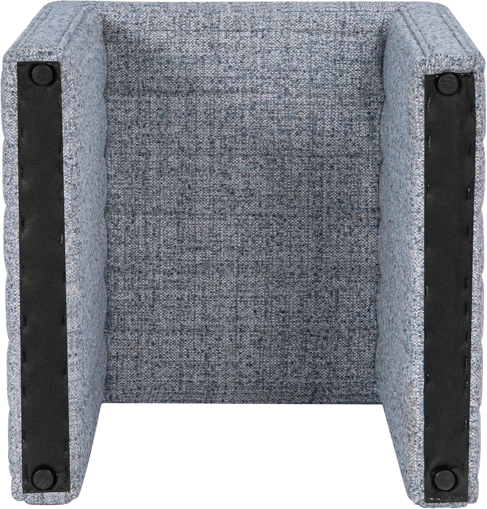 HomePop 19" Modern Waterfall Ottoman - Blue Gray Woven Fabric