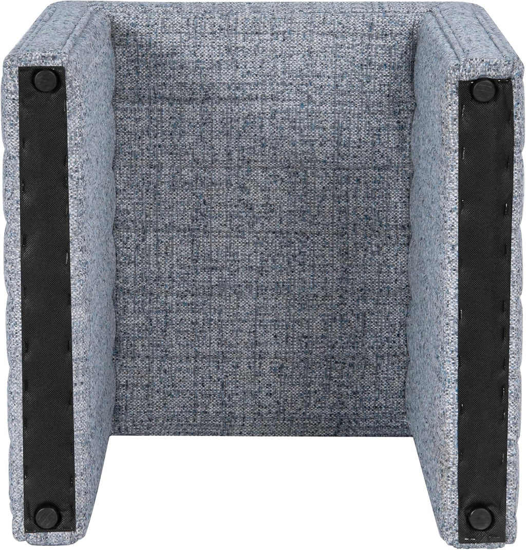 HomePop 19" Modern Waterfall Ottoman - Blue Gray Woven Fabric