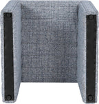 HomePop 19" Modern Waterfall Ottoman - Blue Gray Woven Fabric