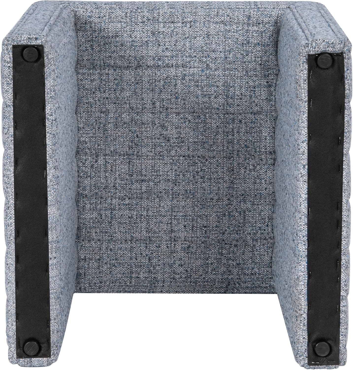 HomePop 19" Modern Waterfall Ottoman - Blue Gray Woven Fabric