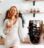 CoTa Global Alexander Wooden Barrel Wine Rack - 8 Bottles Wine Storage Rack, Free Standing Wooden Wine Rack, Liquor Bar Wine Wine Bottle Rack, Rustic Wine Bottle Holder, Wall Mounted Wine Rack