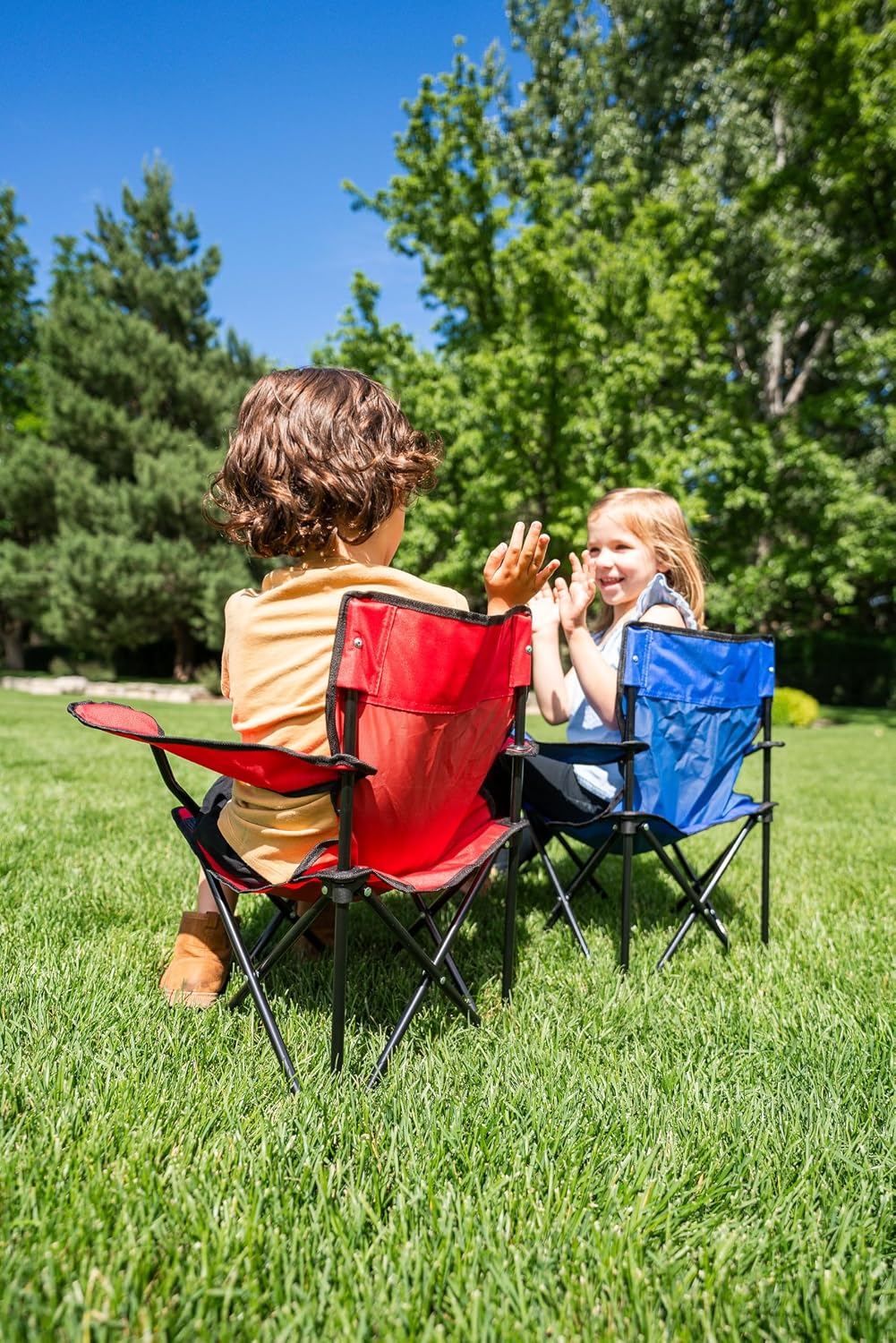 Pacific Play Tents – Kids Folding Chair, 100 lbs. Weight Capacity - Sapphire Blue