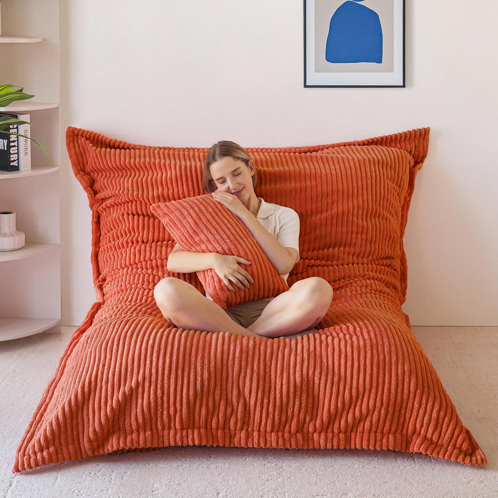 MAXYOYO Giant Bean Bag Chair with Pillow, 3 in 1 Convertible Bean Bag Chair |...
