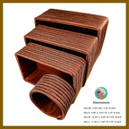 MODERN GRANNY Fashion Decor Vanity Box, Stackable Boxes Decoratives with Lined Interior, Storage Baskets Set of 4, Office Boho Baskets Shelf Box for Organizing (BRANDY BLUSH)