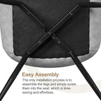 Yaheetech Dining Chairs Set of 6 Modern Upholstered Dining Room Chairs with Faux Leather Seat and Metal Legs for Home, Kitchen, Armless Design, Gray
