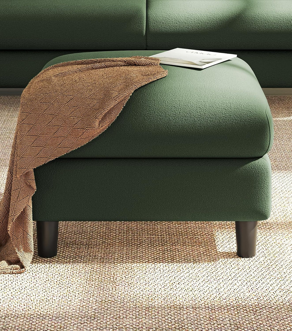 Welzona Teddy Storage Ottoman, 26.7"Large Living Room Ottoman, Coffee Ta...