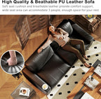 Hanherry Faux Leather 70" Sofa for Living Room, Modern Comfy Couch with Medium Firm Seat Cushion, Removable Cover,Wide Armrest,USB/Type-C Port,Couches for Small Space,Apartment