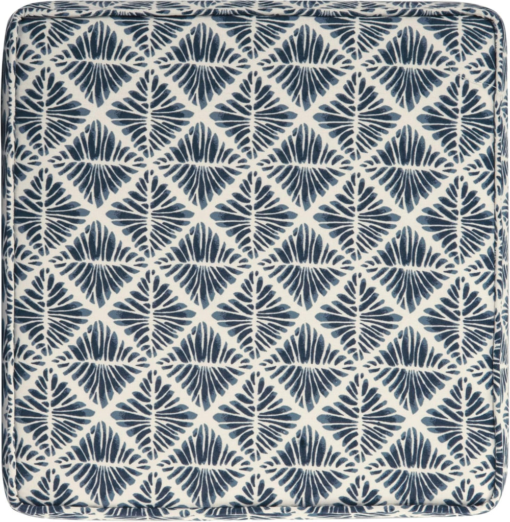 HomePop 18" Classic Square Storage Ottoman - Blue Geometric Pattern