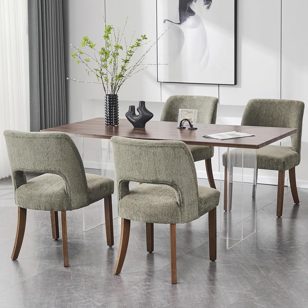 VKNOW Dining Chairs Set of 4, Fabric Dining Chairs, Green