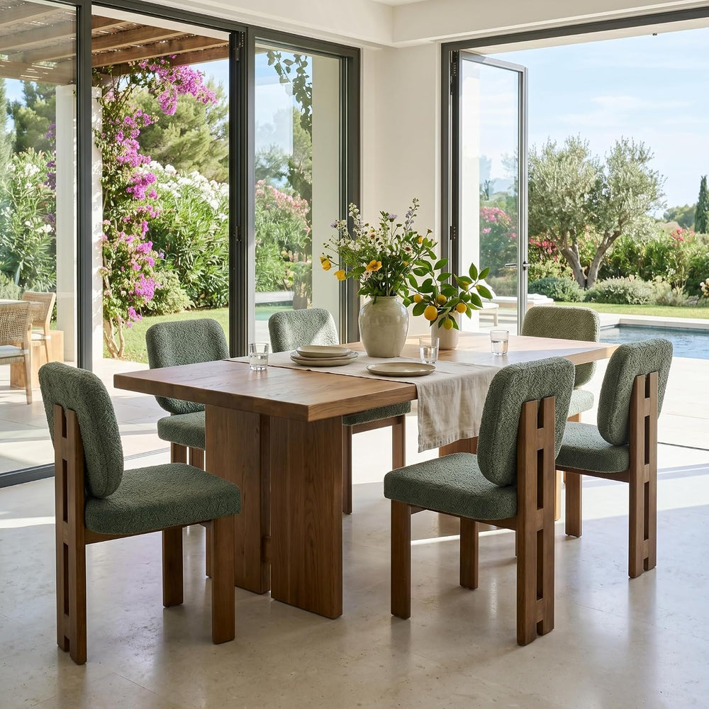 CIMOTA Chenille Dining Chairs Set of 6, Modern Upholstered Side Chairs with W...