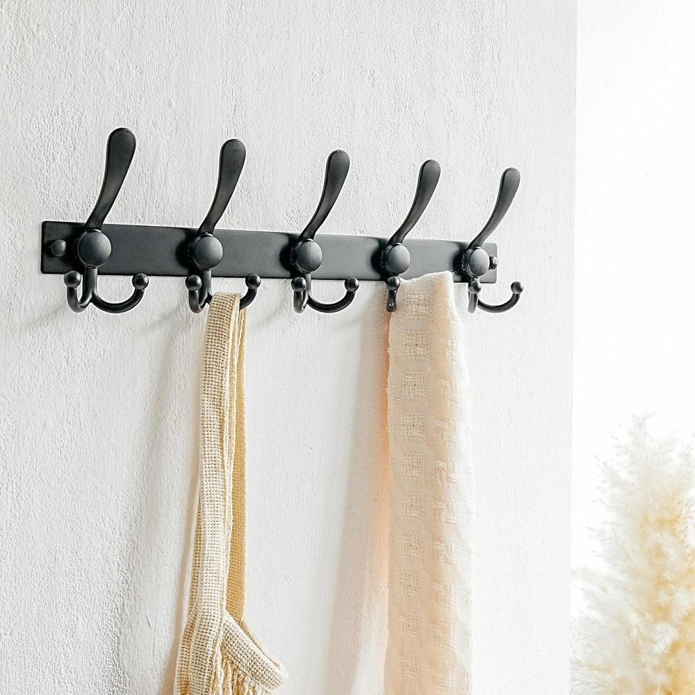 Dseap Coat Rack Wall Mount, Heavy Duty 12-Gauge Base vs Flimsy 1mm, Double-Th...