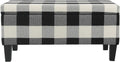 HomePop 36" Storage Ottoman Bench with Hinged Lid - Black Buffalo Plaid