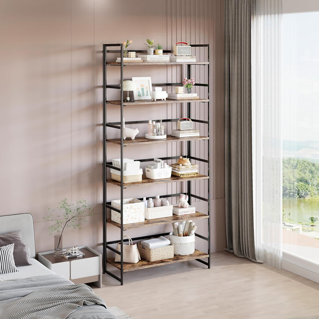 Vintage Multifunctional Folding Bookshelf, No-Assembly Plant Stand Storage Rack Shelves for Home Office
