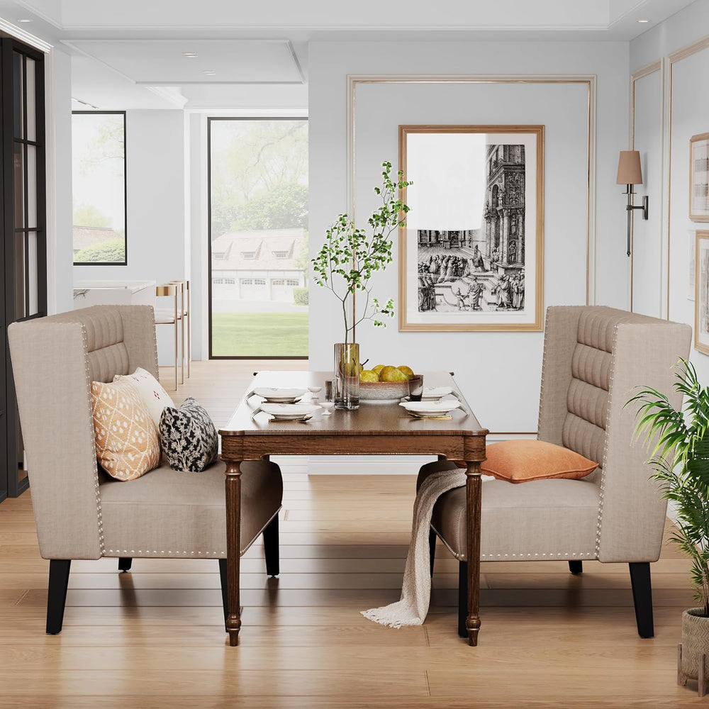 Andeworld Modern Loveseat Settee Bench Sofa Couch, Upholstered Banquette Dini...