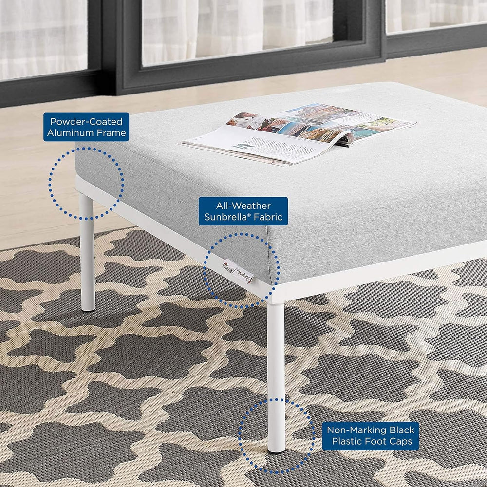 Modway Harmony Sunbrella® Outdoor Patio Aluminum Ottoman in Gray Gray