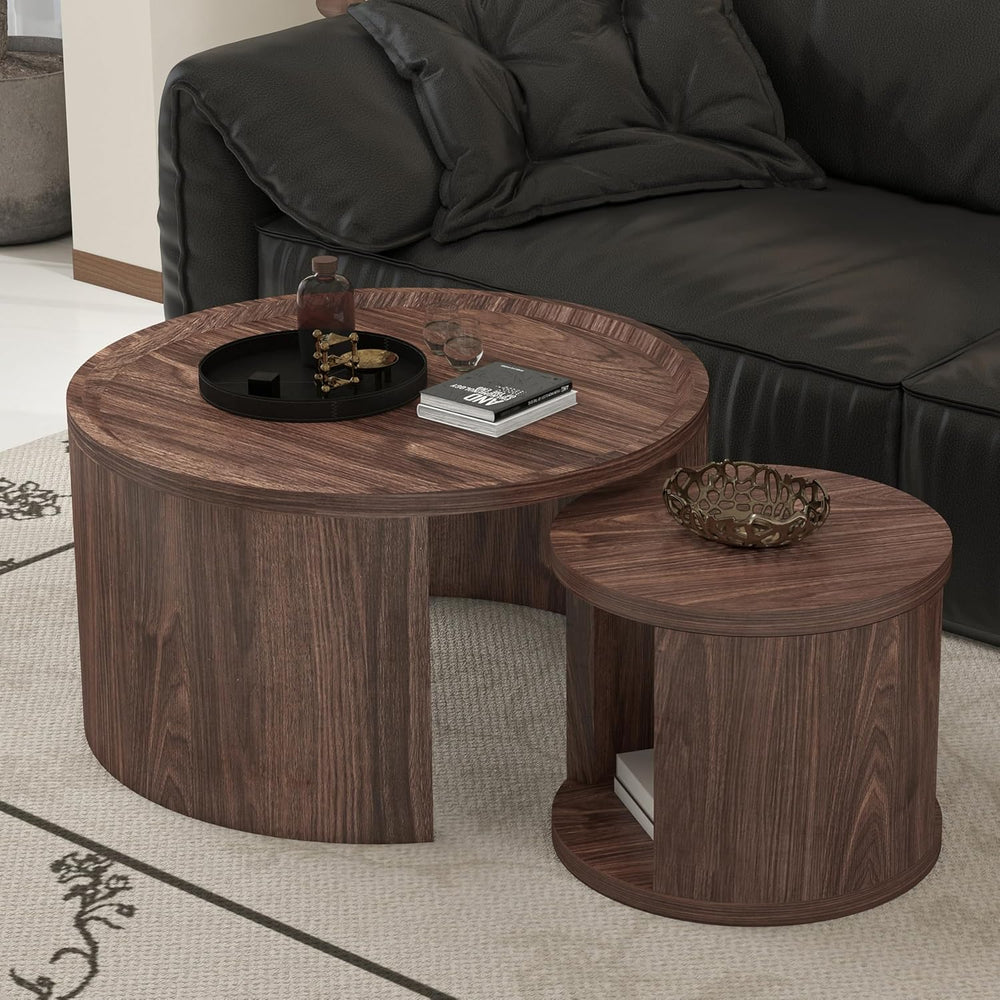 32" Anti-Slip Nesting Tables, Nesting Side Tables with Smooth Wood top, ...