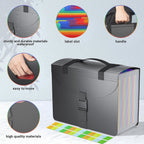 File Organizers with Handle,25 Pockets Accordion File Organizer,Portable Expanding File Folder for Receipt,Bill, A4/Letter Size Paper,Documents,a-z Tabs Included in Filing Folder Frosted