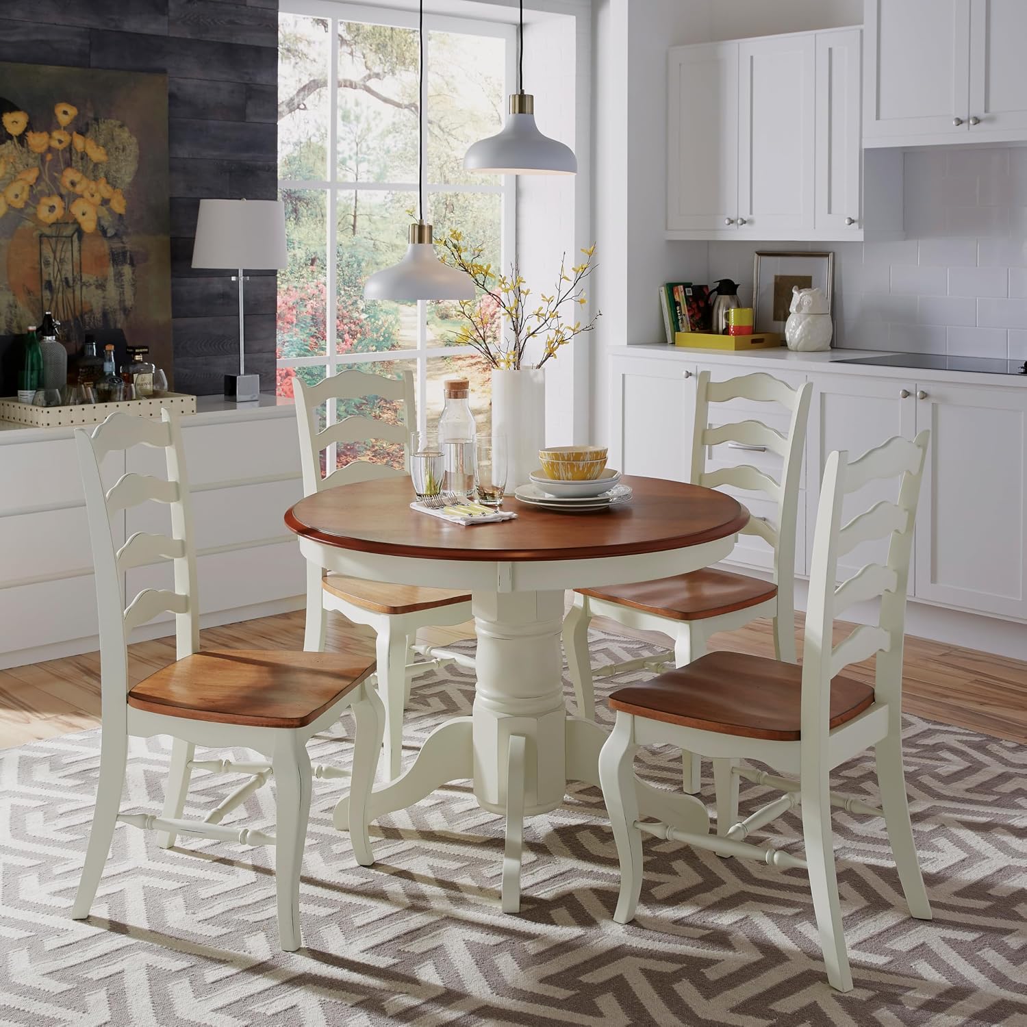 Homestyles French Countryside Off-White Dining Chairs, Set of 2