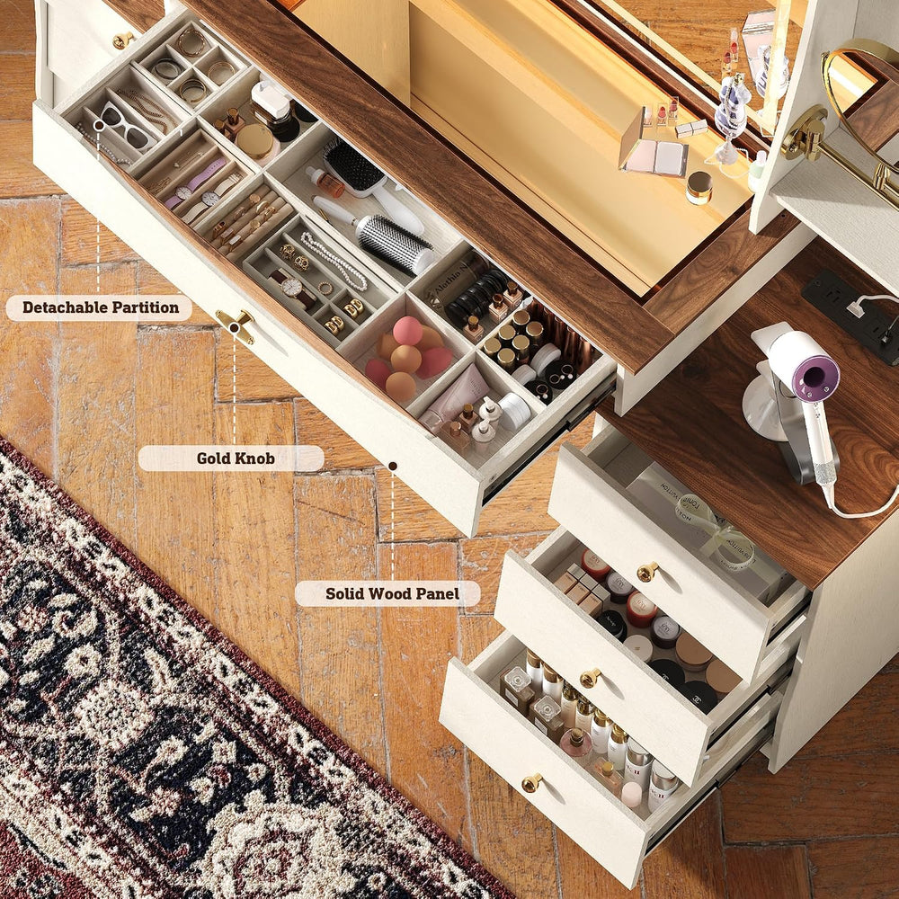 STO'SENSE Makeup Vanity Desk w/Mirror & Lights, 54" Large Vanity...