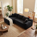 95" L-Shaped Cloud Sectional Couch, Left Facing Modular Compressed Boneless Sectional Sofa with Chaise Lounge, Plush Corduroy Boneless Corner Sofa for Living Room