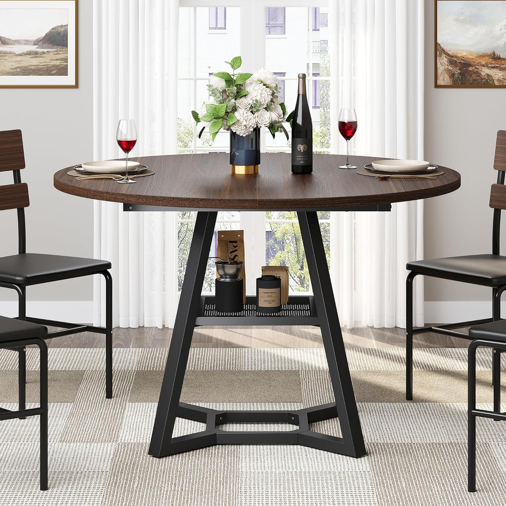 knoworld Round Dining Table for 4, Kitchen Tables Dining Room Circle Dinner T...