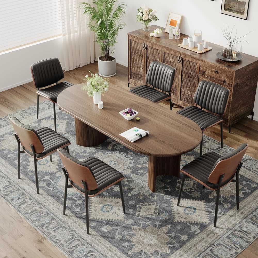 MALOL Leather Dining Chairs Set of 2, Modern Upholstered Dining Room Kitchen ...