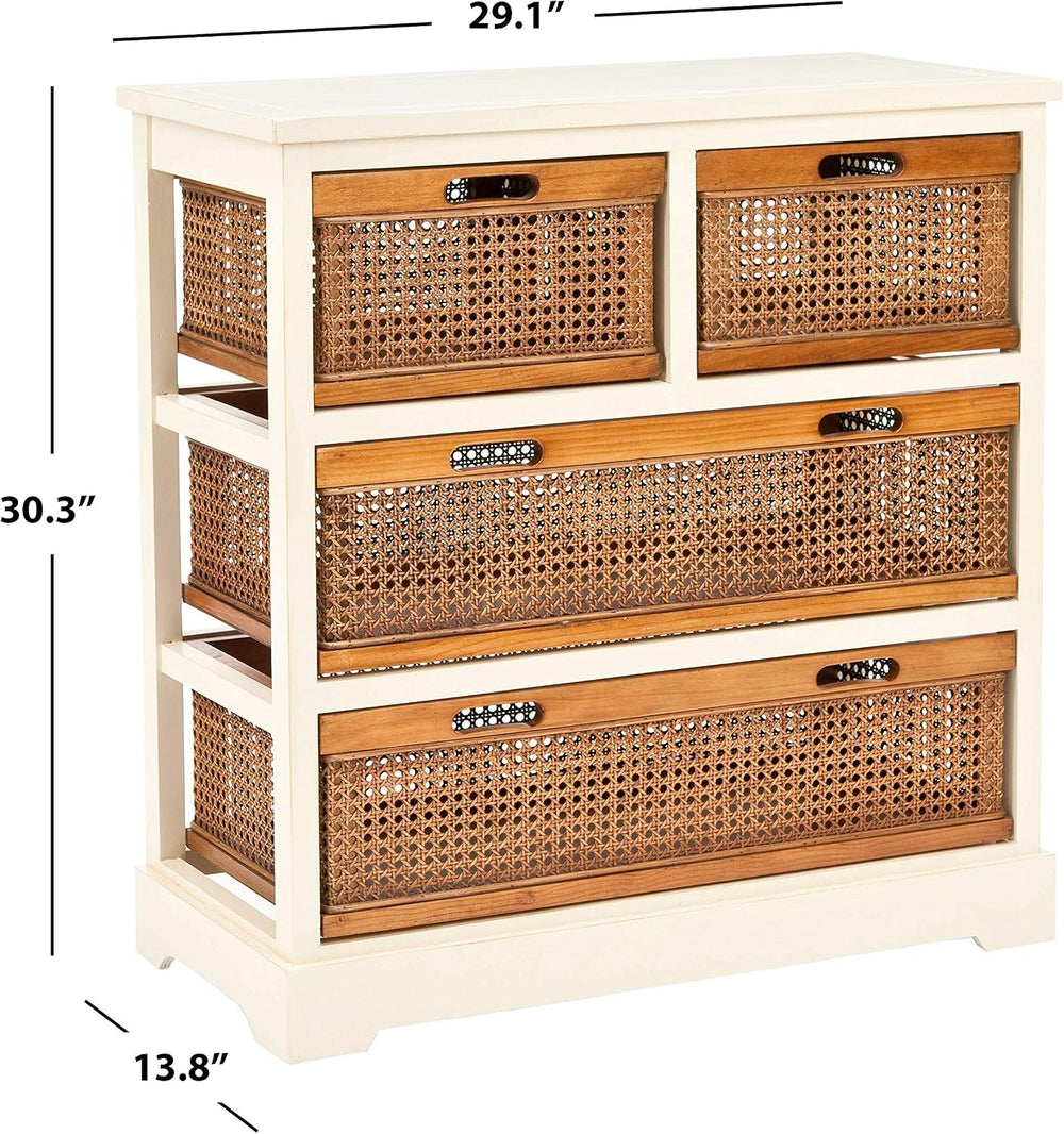 Safavieh American Homes Collection Jackson Barley and Cane 4-Drawer Storage C...